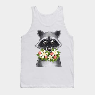 Raccoon with flowers Tank Top